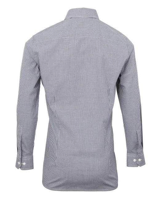 MEN'S LONG SLEEVE GINGHAM COTTON MICROCHECK SHIRT