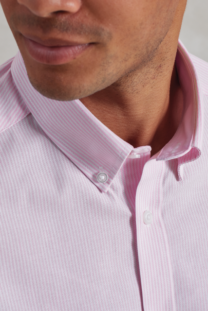 MEN’S COTTON RICH OXFORD STRIPES SHIRT