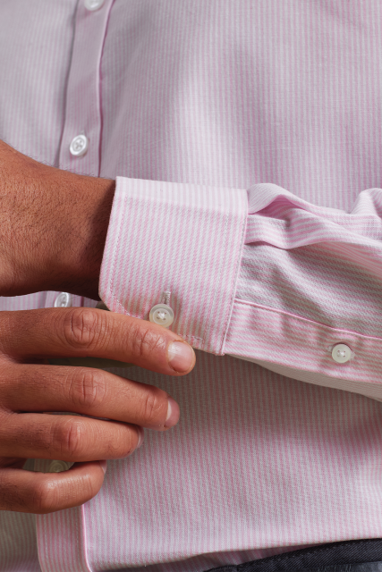 MEN’S COTTON RICH OXFORD STRIPES SHIRT