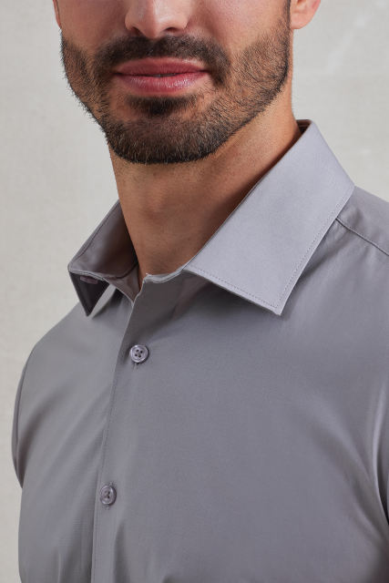 MEN'S STRETCH-FIT COTTON POPLIN LONG SLEEVE SHIRT
