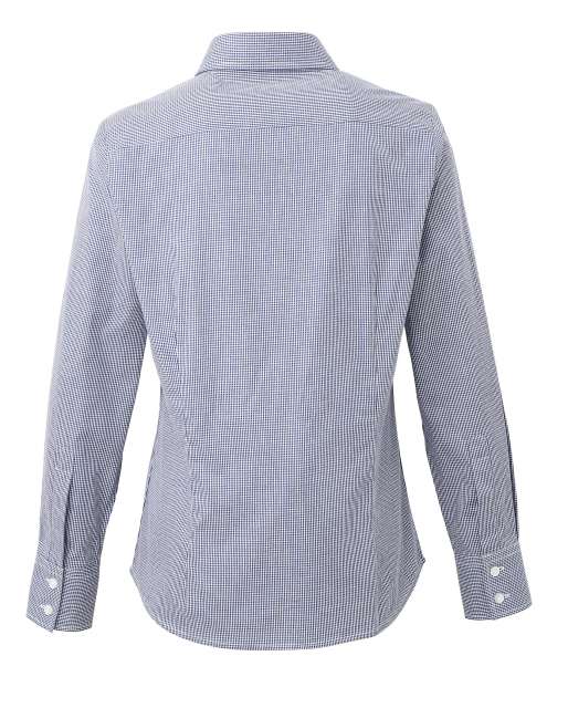 WOMEN'S LONG SLEEVE GINGHAM MICROCHECK SHIRT