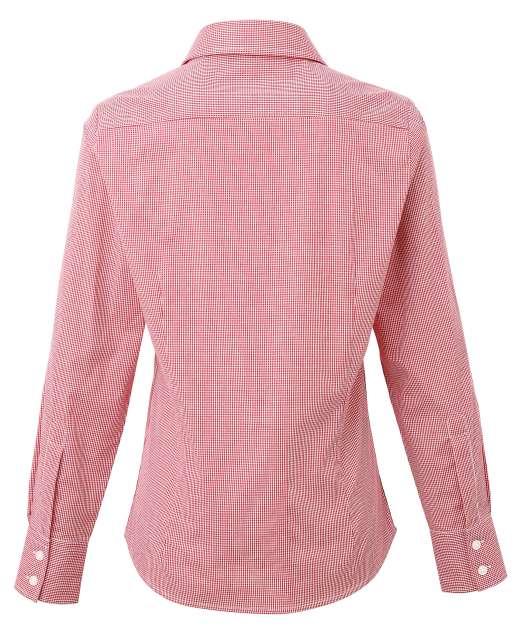 WOMEN'S LONG SLEEVE GINGHAM MICROCHECK SHIRT