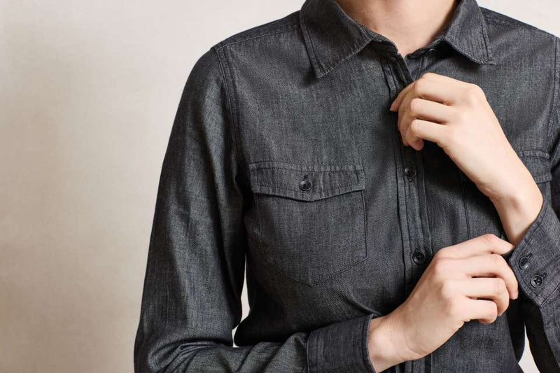 WOMEN'S JEANS STITCH DENIM SHIRT