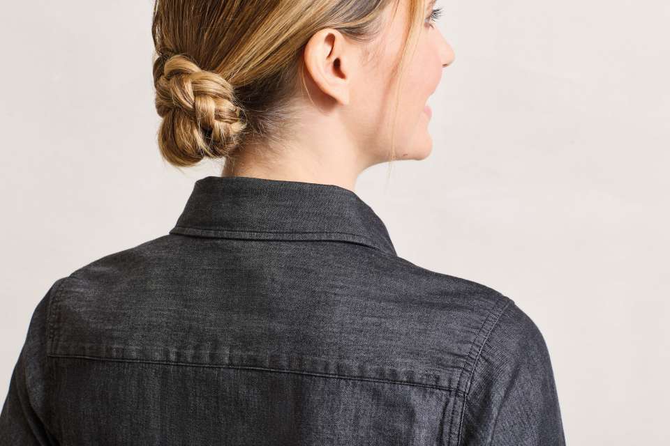 WOMEN'S JEANS STITCH DENIM SHIRT